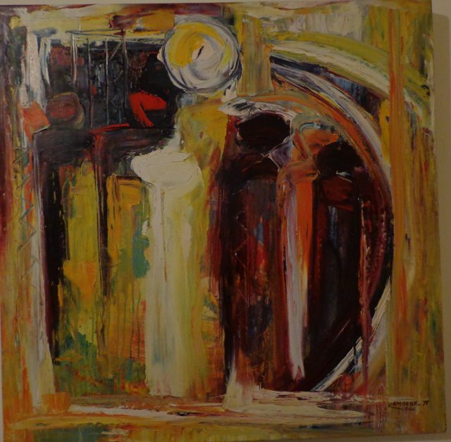 A painting of a candle and other objects